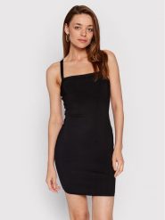 Guess Sukienka dzianinowa Rashelle W2YK11 Z2XY0 Czarny Slim Fit. Czarne sukienki Guess, xl, z aplikacjami, z dzianiny, bez kołnierzyka, bez ramiączek. Za 329.99 zł.