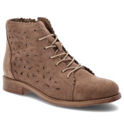 Brązowe Botki S.Barski Stylowe Obuwie Damskie. Brązowe botki S.BARSKI, w ażurowe wzory, eleganckie, bez obcasa, bez zapięcia. Za 149.00 zł.
