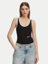 Karl Lagerfeld Jeans Body A2W17021 Czarny Slim Fit. Czarne body i gorsety Karl Lagerfeld Jeans, bez wzorów, z bawełny, bez ramiączek. Za 290.99 zł.