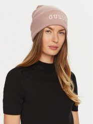 Guess Czapka AW5189 POL01 Różowy. Czerwone czapki zimowe Guess, z aplikacjami, z materiału. Za 169.99 zł.