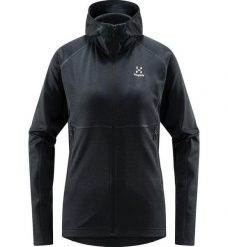 HAGLOFS Bluza damska SKUTA HOOD WOMEN True Black-M. Czarne bluzy z kapturem Haglöfs, m, bez wzorów, z materiału, z kapturem, trekkingowe. Za 230.90 zł.