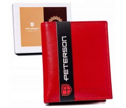 Portfel skórzany Peterson [DH] PTN RD-230-GCL czerwony. Czerwone portfele Peterson, bez wzorów, ze skóry. Za 51.99 zł.