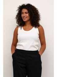 Kaffe Top "Carina" w kolorze białym rozmiar: XL. Białe topy Kaffe, xl, bez wzorów, bez kołnierzyka, bez ramiączek. Za 82.99 zł.