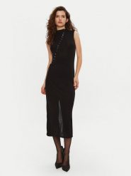 Bruuns Bazaar Sukienka koktajlowa BBW3707 Czarny Regular Fit. Czarne sukienki Bruuns Bazaar, bez wzorów, z syntetyku, wizytowe, bez kołnierzyka, bez ramiączek. Za 489.99 zł.
