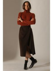 Perfect Cashmere Kaszmirowy golf w kolorze ceglanym rozmiar: XXL. Czerwone swetry Perfect Cashmere, xxl, bez wzorów, z kaszmiru, bez ramiączek. Za 347.99 zł.