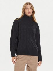 Tommy Hilfiger Golf WW0WW43102 Czarny Regular Fit. Czarne swetry Tommy Hilfiger, xl, bez wzorów, z wełny, bez ramiączek. Za 449.99 zł.
