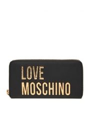 LOVE MOSCHINO Portfel JC5692PP0NKD000A Czarny. Czarne portfele Love Moschino, bez wzorów, ze skóry. Za 399.99 zł.