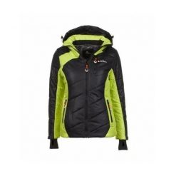 Damska kurtka narciarska Peak Mountain Acilorg. Czarne kurtki narciarskie Peak Mountain, s, bez wzorów, z materiału, bez kaptura, narciarskie. Za 385.00 zł.