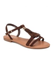 Sixth Sens Sandały w kolorze brązowym rozmiar: 36. Brązowe sandały Sixth Sens, bez wzorów, klasyczne, z otwartym noskiem, bez obcasa, bez zapięcia. Za 86.99 zł.