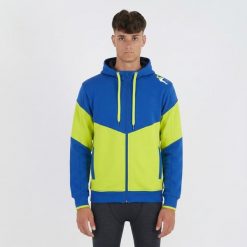 Slim Fit Bluza z Kapturem z Bawełny Playmaker. Niebieskie bluzy z kapturem ELPLAYER, l, bez wzorów, z bawełny, z kapturem, na fitness i siłownię. Za 92.00 zł.