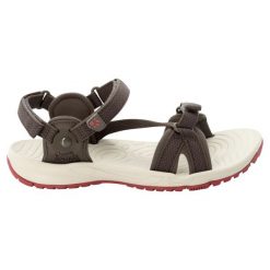 Damskie sandały na wędrówki Jack Wolfskin Lakewood Ride. Brązowe sandały Jack Wolfskin, bez wzorów, sportowe, bez obcasa, bez zapięcia. Za 281.00 zł.