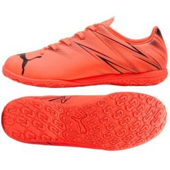 Buty piłkarskie Puma Attacanto It 107482-14 czerwone. Czerwone buty treningowe bez wzorów, z gumy, bez zapięcia, do piłki nożnej. Za 250.88 zł.