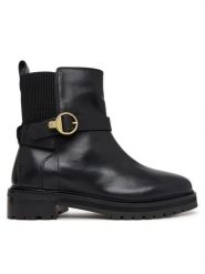 Barbour Botki Alexandra LFO0819BK93 Czarny. Czarne botki Barbour, bez wzorów, ze skóry, bez obcasa, na płaskiej podeszwie, bez zapięcia. Za 1,099.00 zł.