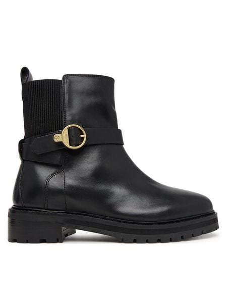 Barbour Botki Alexandra LFO0819BK93 Czarny. Czarne botki Barbour, bez wzorów, bez obcasa, na płaskiej podeszwie, bez zapięcia. Za 1,099.00 zł.