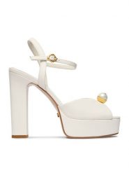 GINO ROSSI Sandały CEO-ROSE-LT2092-2 Biały. Białe sandały Gino Rossi, bez wzorów, ze skóry, bez obcasa, na słupku, bez zapięcia. Za 429.99 zł.