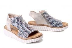 RIEKER 69284-90 multi, sandały damskie. Sandały Rieker, bez wzorów, bez obcasa, bez zapięcia. Za 263.92 zł.