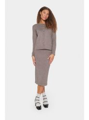 SAINT TROPEZ Kardigan w kolorze szarobrązowym rozmiar: M. Brązowe swetry Saint Tropez, m, bez wzorów, bez ramiączek. Za 65.69 zł.
