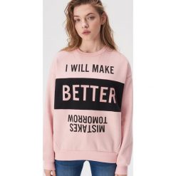 Bluza z hasłem - Różowy. Bluzy marki Sinsay. W wyprzedaży za 29.99 zł.