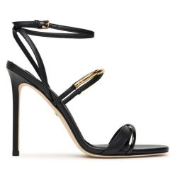 Sandały Elisabetta Franchi. Czarne sandały Elisabetta Franchi, bez wzorów, bez obcasa, na szpilce, bez zapięcia. Za 2,149.00 zł.