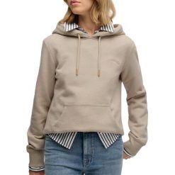 Bluza damska z kapturem Superdry Essential Logo Emb Hb. Brązowe bluzy Superdry, xs, bez wzorów, z bawełny, z kapturem. Za 279.65 zł.