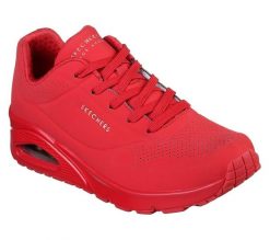 Buty do chodzenia damskie, Skechers Uno-Stand on Air. Czerwone buty treningowe Skechers, na lato, bez wzorów, z materiału, przed kostkę, bez zapięcia, trekkingowe. Za 279.99 zł.
