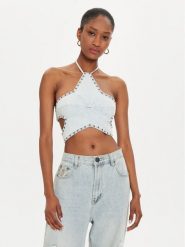 One Teaspoon Top 26439 Niebieski Slim Fit. Niebieskie topy One Teaspoon, l, bez wzorów, z bawełny, bez kołnierzyka, bez ramiączek. Za 659.99 zł.