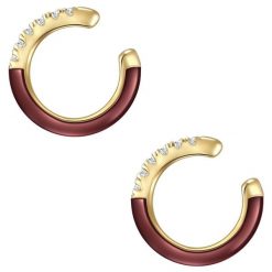 Glanzstücke München Srebrne klamry na ucho srebro wysokiej próby Cyrkonia żółte złoto Kolczyki 1 ct Damski. Szare kolczyki Glanzstücke München, z cyrkonią, srebrne. Za 109.99 zł.