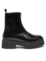 Hugo Botki Kris_Zipbootie_Brpu 50529837 Czarny. Czarne botki Hugo, bez wzorów, ze skóry, bez obcasa, na płaskiej podeszwie, bez zapięcia. Za 749.99 zł.