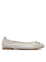 Caprice Baleriny 9-22108-42 Écru. Białe baleriny Caprice, bez wzorów, ze skóry, bez obcasa, bez zapięcia. Za 226.99 zł.