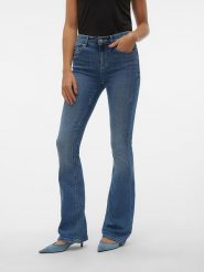 Vero Moda Dżinsy - Flared fit - w kolorze niebieskim rozmiar: L/L30. Niebieskie jeansy Vero Moda, l, z aplikacjami, ze skóry, klasyczne. Za 140.53 zł.