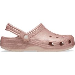 Kapcie CROCS CLASSIC GLITTER CLOG Rose. Czerwone kapcie Crocs, bez wzorów, z gumy. Za 211.00 zł.