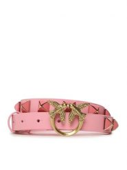 Pinko Pasek Damski Love Berry H2 Belt PE 23 PLT01 100143 A0R6 Różowy. Czerwone paski Pinko, bez wzorów, ze skóry. Za 399.99 zł.