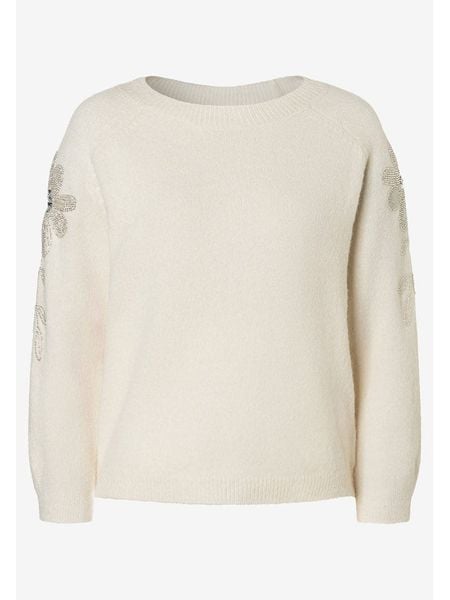 More & More Sweter w kolorze kremowym rozmiar: 40. Brązowe swetry More & More, bez wzorów, bez ramiączek. Za 154.95 zł.