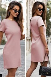 Różowa Klasyczna Mini Sukienka Cristy. Czerwone sukienki Ivon, xl, bez wzorów, z materiału, klasyczne, bez kołnierzyka, bez ramiączek, mini. Za 239.90 zł.