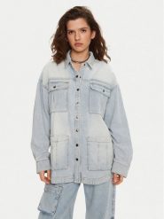 One Teaspoon Koszula jeansowa 26628 Niebieski Relaxed Fit. Niebieskie koszule One Teaspoon, m, bez wzorów, z bawełny, bez kołnierzyka, bez ramiączek. Za 479.99 zł.