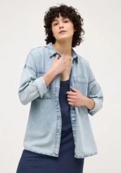 Damska Koszula Jeansowa Mustang Style Tacoma Shirt Denim Blue 1015250 5000 101. Niebieskie koszule Mustang, xl, bez wzorów, z denimu, bez kołnierzyka, bez ramiączek. Za 189.99 zł.