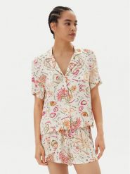 Hunkemöller Koszulka piżamowa 302113 Kolorowy Regular Fit. Koszule nocne Hunkemöller, m, bez wzorów, z wiskozy, bez ramiączek. Za 129.99 zł.