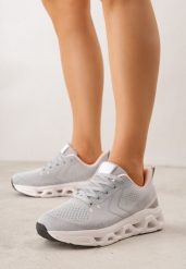 Szare Buty Sportowe na Grubej Geometrycznej Podeszwie Alexusa. Szare buty sportowe lifestyle Born2be, bez wzorów, z dresówki, sportowe, bez zapięcia. Za 119.99 zł.