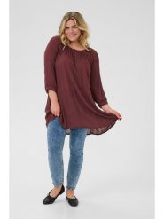 KAFFE curve Tunika w kolorze bordowym rozmiar: 48. Brązowe tuniki KAFFE curve, bez wzorów, z wiskozy, bez kołnierzyka, bez ramiączek. Za 86.99 zł.