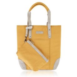Shopperka żółta Paolo Peruzzi E-23-YL. Żółte shopper bag PAOLO PERUZZI, bez wzorów, z bawełny, klasyczne, bez dodatków. Za 129.99 zł.