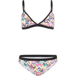 Bikini z trójkątnymi miseczkami (2 części) bonprix różowo-złocisto-turkusowo-biały z nadrukiem. Bikini marki 4f. Za 59.99 zł.
