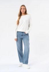 Niebieskie jeansy, Cropped straight, D-NAYA. Niebieskie spodnie materiałowe Volcano, bez wzorów, z bawełny, eleganckie. Za 169.99 zł.