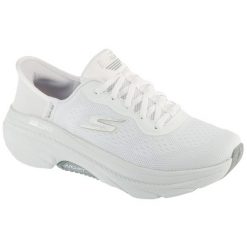 Buty do biegania damskie, Slip-Ins: Max Cushioning Arch Fit 2.0 - Antilles. Białe buty do biegania Skechers, bez wzorów, bez zapięcia, do biegania. Za 549.99 zł.