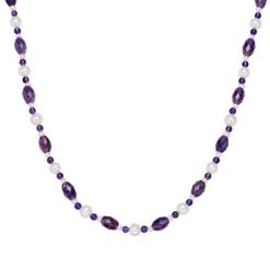 Valero Pearls Naszyjnik z pereł srebro wysokiej próby Ametyst Perła hodowlana słodkowodna srebrny Naszyjniki 1 ct Damski. Szare naszyjniki Valero Pearls, z jedwabiu, z ametystem, srebrne. Za 259.99 zł.