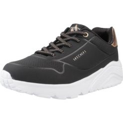 Buty SKECHERS UNO LITE-METALLIC MO Czarny. Białe buty trekkingowe Skechers, z materiału, bez zapięcia. Za 210.99 zł.