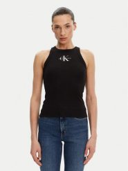 Calvin Klein Jeans Top Monologo J20J225301 Czarny Slim Fit. Czarne topy Calvin Klein Jeans, xxl, bez wzorów, z bawełny, bez kołnierzyka, bez ramiączek. Za 99.99 zł.