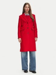 Tommy Hilfiger Płaszcz wełniany Classic WW0WW51106 Czerwony Regular Fit. Czerwone płaszcze Tommy Hilfiger, na zimę, bez wzorów, z wełny, bez kaptura. Za 1,499.00 zł.