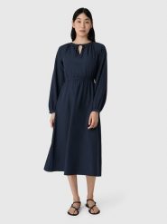 Les Lunes Sukienka "Maarley" w kolorze granatowym rozmiar: L. Niebieskie sukienki Les Lunes, l, bez wzorów, bez kołnierzyka, bez ramiączek, midi, rozkloszowane. Za 252.99 zł.