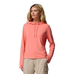 Bluza damska Columbia Sun Trek Hoodie. Brązowe bluzy Columbia, bez wzorów, sportowe, bez ramiączek, bez kaptura. Za 208.50 zł.