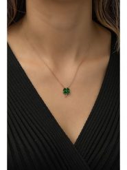 Heliophilia Srebrny naszyjnik z zawieszką - dł. 42 cm rozmiar: onesize. Zielone naszyjniki Heliophilia, z materiału, z cyrkonią, srebrne. Za 69.99 zł.